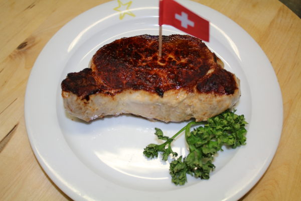 Schweins-Steak mit Kräuterbutter